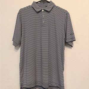 Columbia Black & White Striped Polo